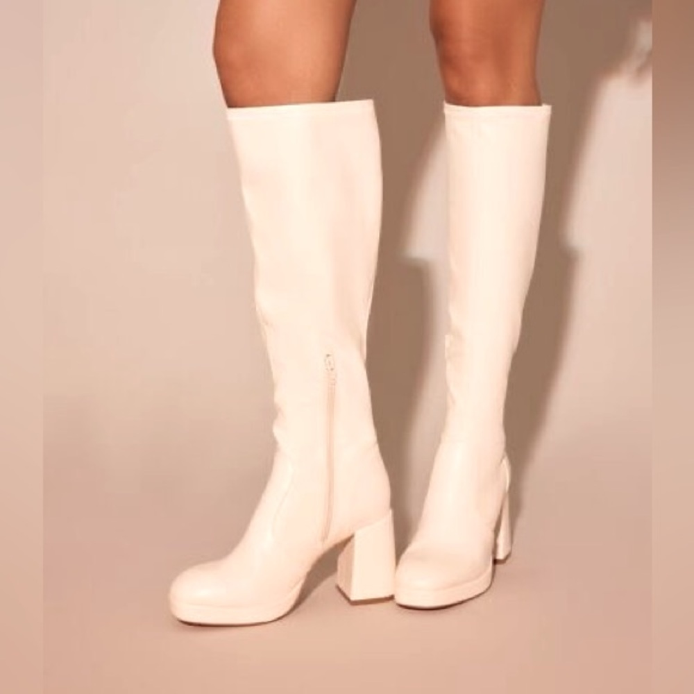 White GoGo boots